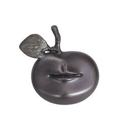 Vintage Claude Lalanne  Bronze Pin, Smiling Apple