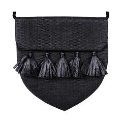 Vintage Yves Saint Laurent Straw Bag with Raffia Tassels