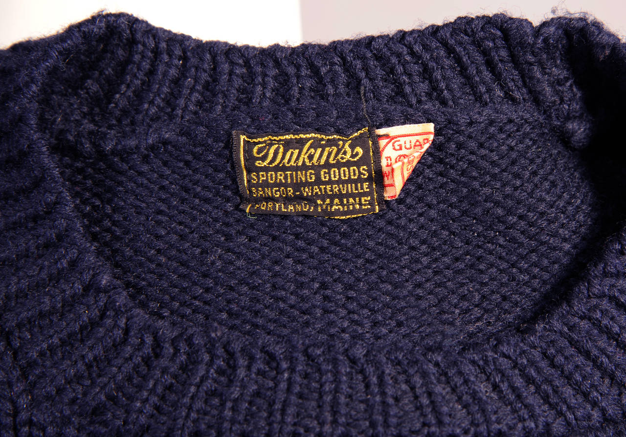 Vintage Navy and White Letter Sweater For Sale at 1stDibs | vintage ...