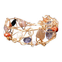 Kazuko Bracelet Gold Semi Precious Gemstones