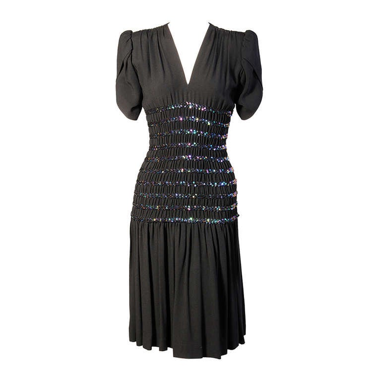 Yves Saint Laurent 1940's Inspired Beaded Dress