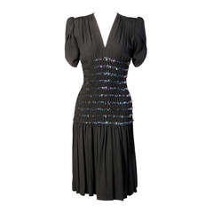Vintage Yves Saint Laurent 1940's Inspired Beaded Dress