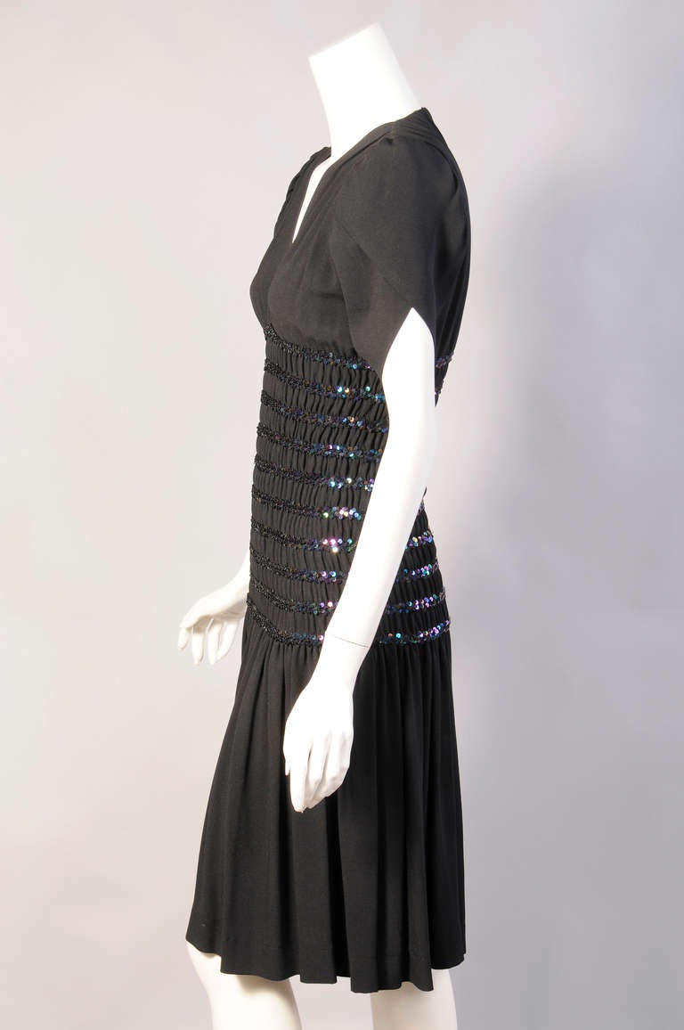 Women's Yves Saint Laurent 1940's Inspired Beaded Dress