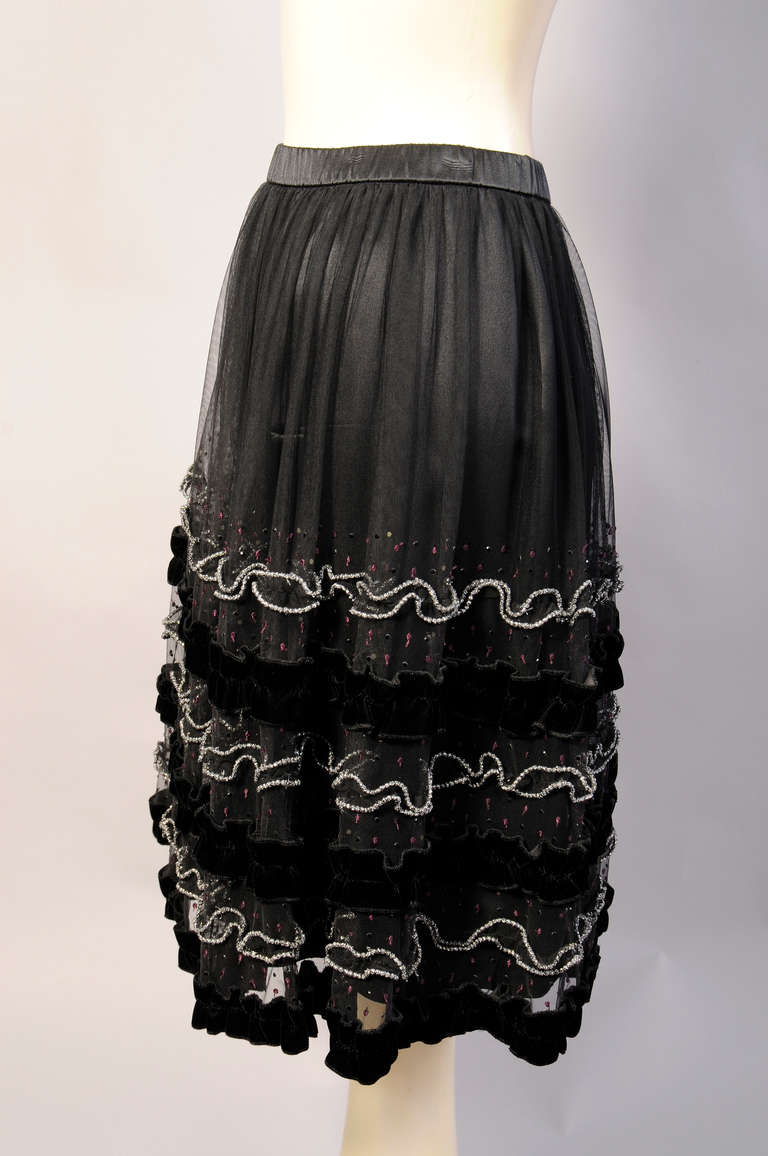 Black Holly's Harp Embellished Tulle Skirt For Sale
