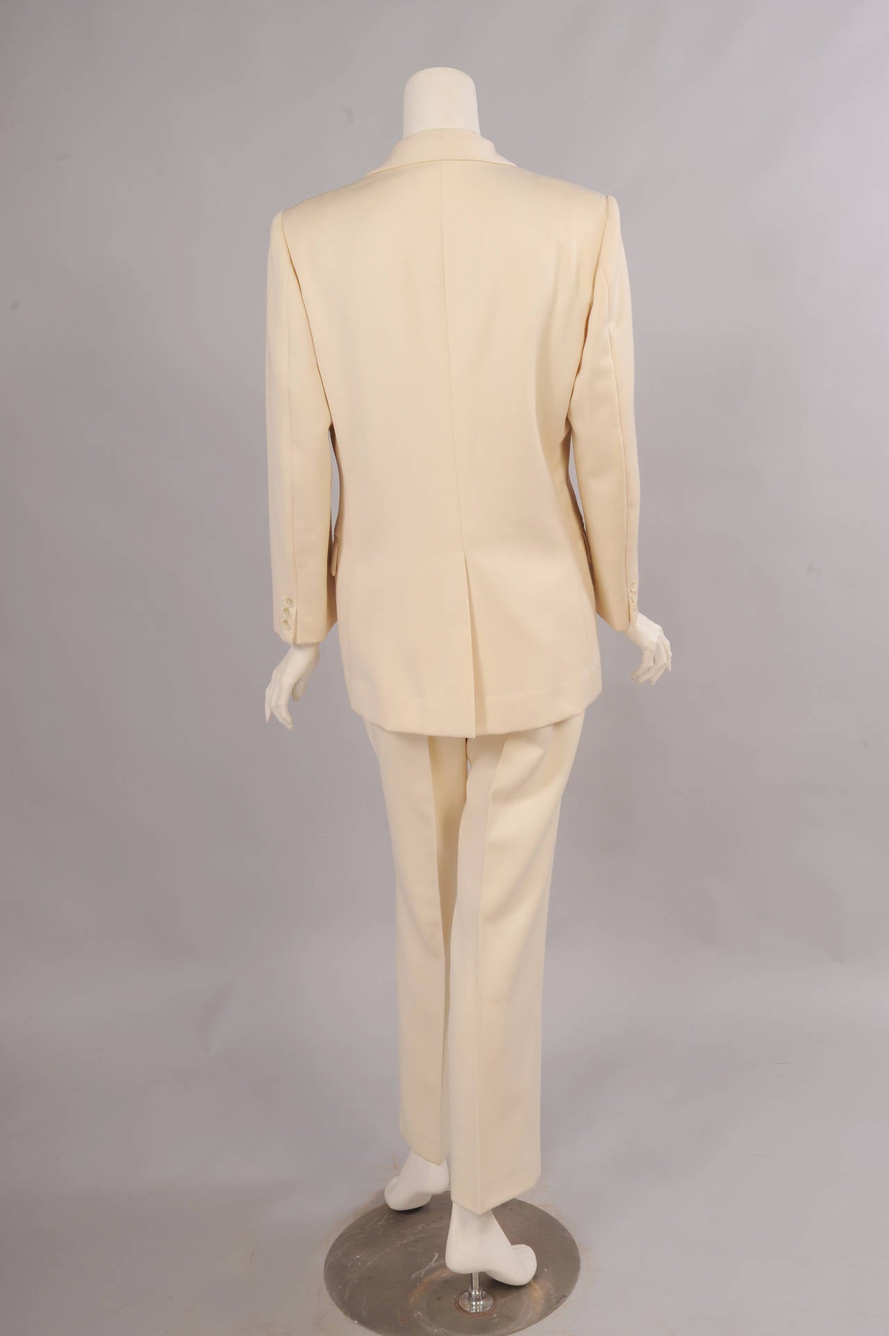 Gents Cream Wool Three Piece Suit, Runway Worn In New Condition In New Hope, PA