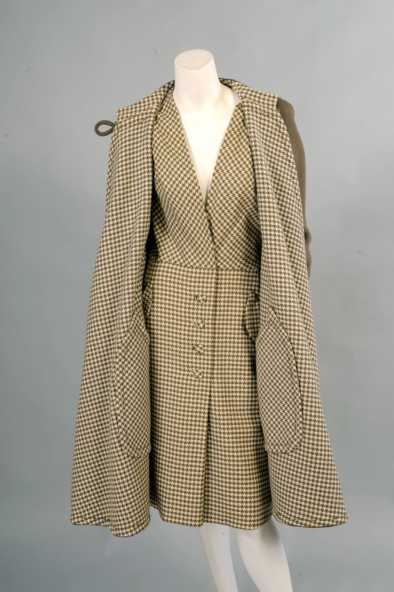 Gray Sybil Connolly Olive Green Reversible Irish Wool Coat and Matching Dress