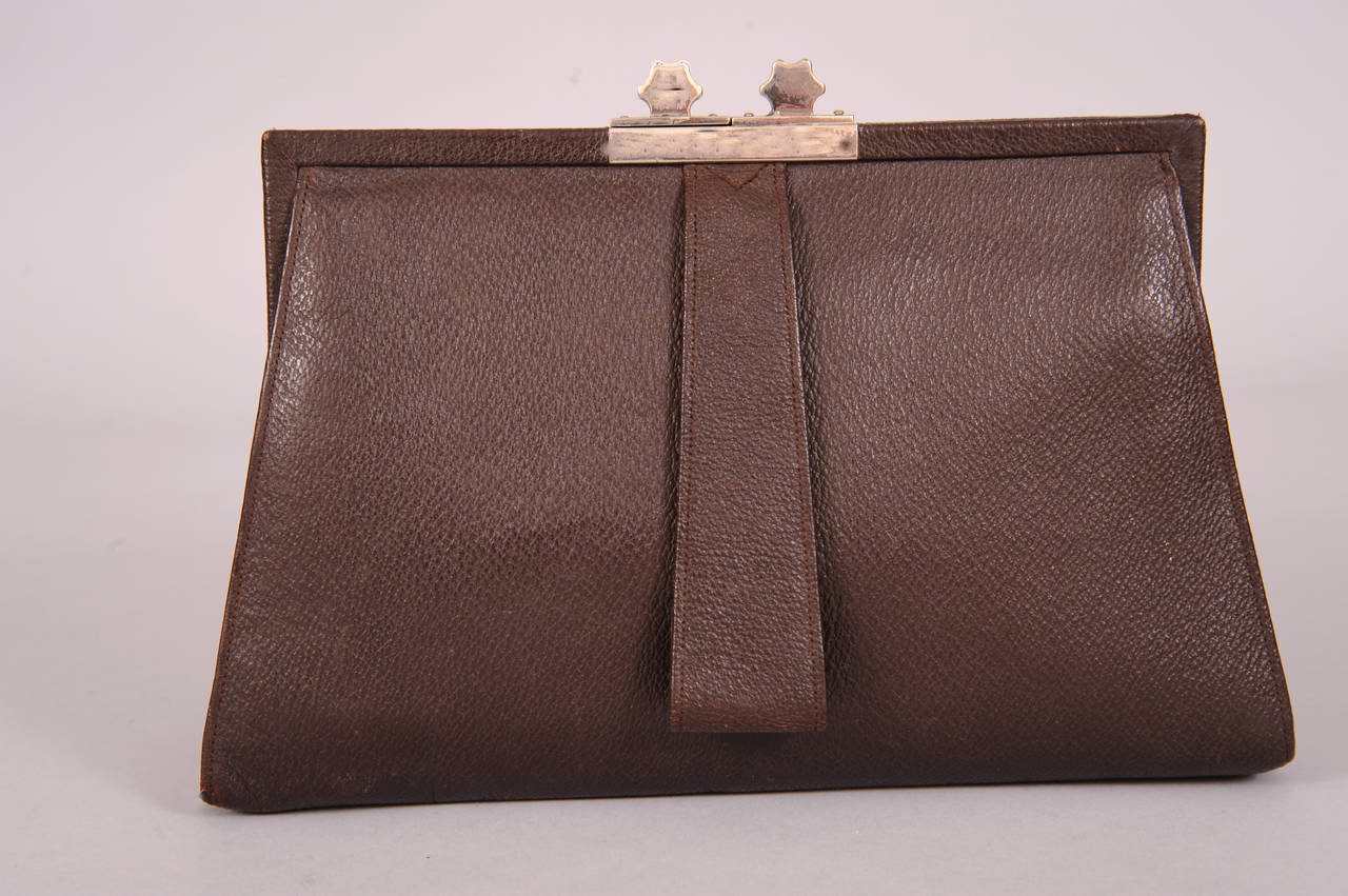 Brown 1930's British Art Deco Clutch Bag