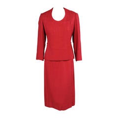 Early 1960's Madame Gres Haute Couture Raspberry Suit 12