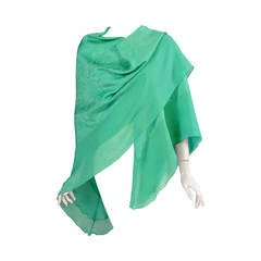 Givenchy Woven Silk Shawl with Silk Chiffon Border 6