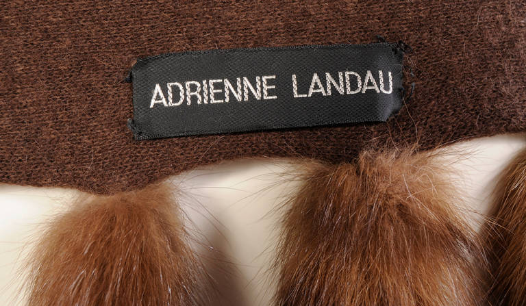 Adrienne Landau Sable Trimmed Wrap In Excellent Condition In New Hope, PA