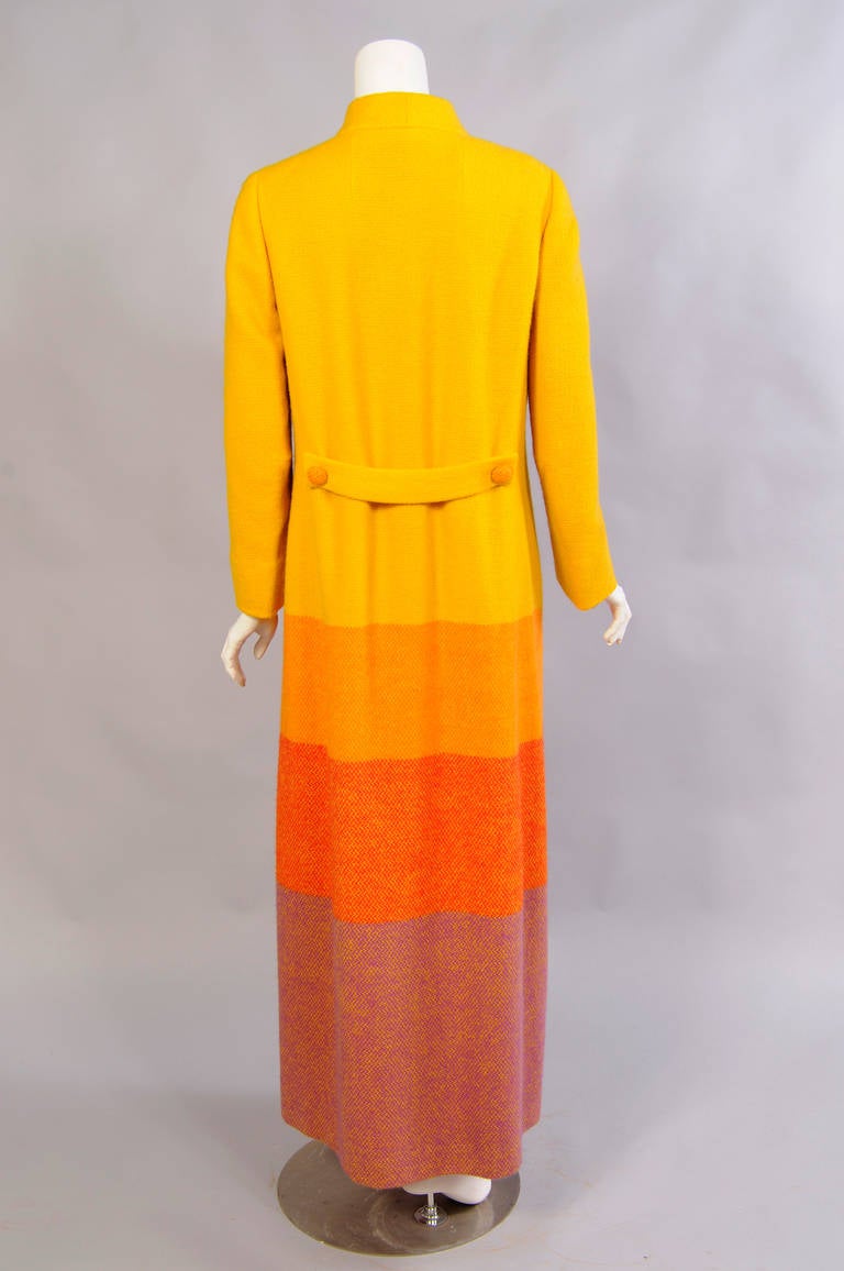 Orange Countess von Echermann Swedish Hand Woven Wool Blanket Coat