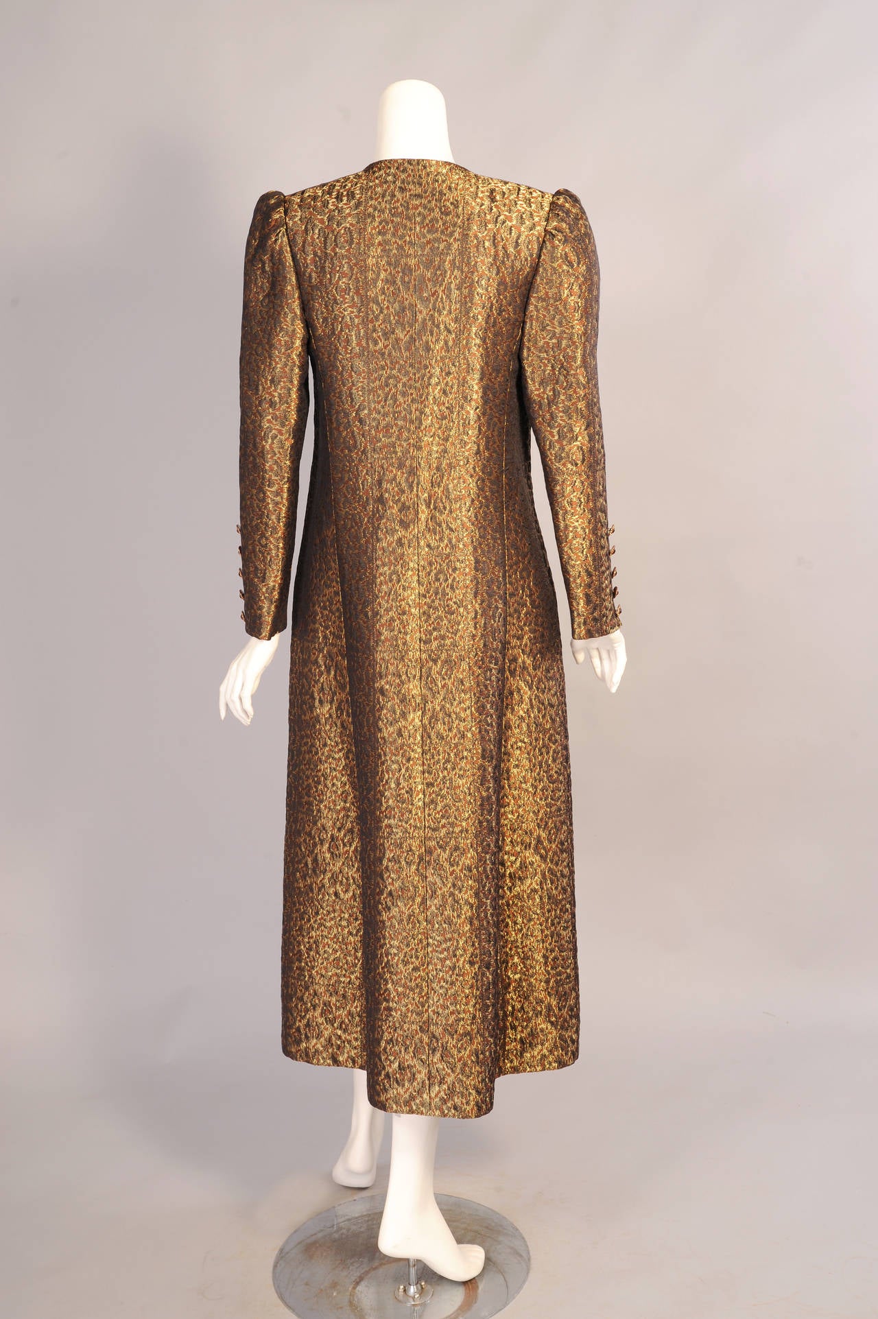 Leopard Lame Coat Dress attributed to Jean Louis Scherrer For Sale at ...