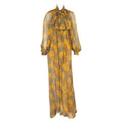 Givenchy Haute Couture Paisley Printed Silk Chiffon Coat 5