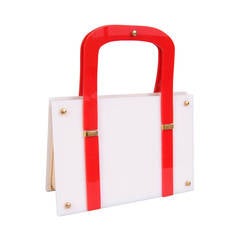 Koret Red & White Lucite Handbag