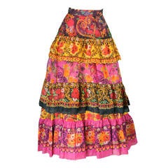 Christian Lacroix Tiered Silk Skirt