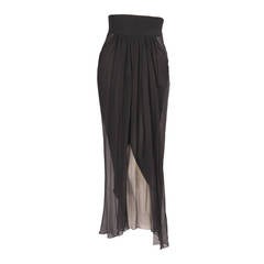 Yves Saint Laurent Haute Couture Sheer Silk Chiffon Skirt 11