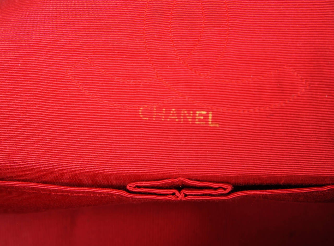 Women's Vintage Chanel Black Jersey Double Flap Bag with Box