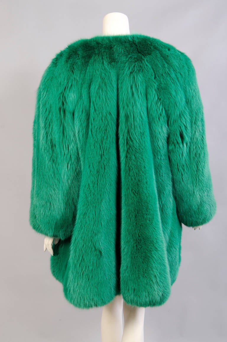 Women's Givenchy Haute Couture Runway Worn Green Fox Jacket