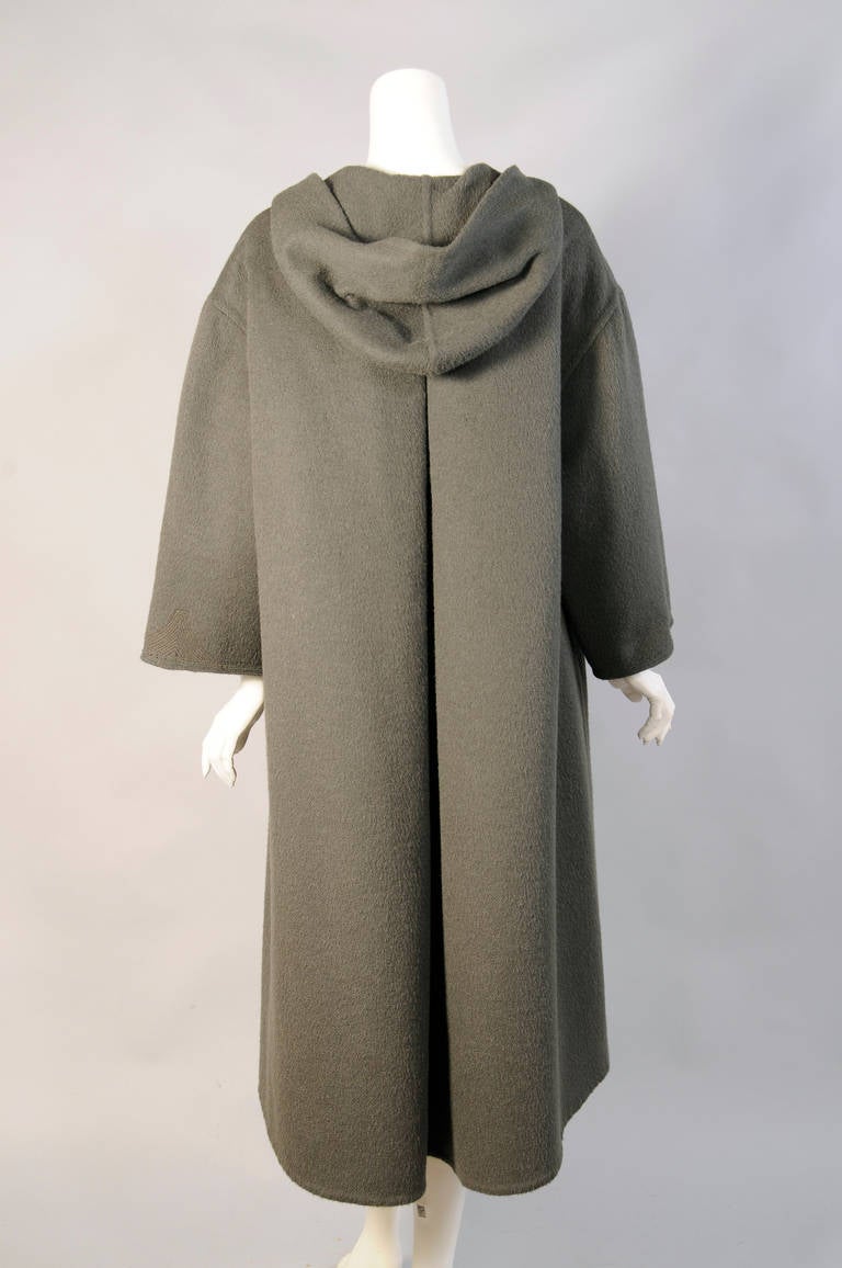 Gray Geoffrey Beene Loden Green Coat with Hood