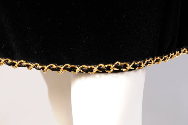 black skirt with gold chain