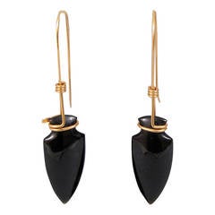 Tina Chow Onyx & Gold Amphora Earrings