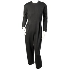 Geoffrey Beene Black Wool Knit Jumpsuit