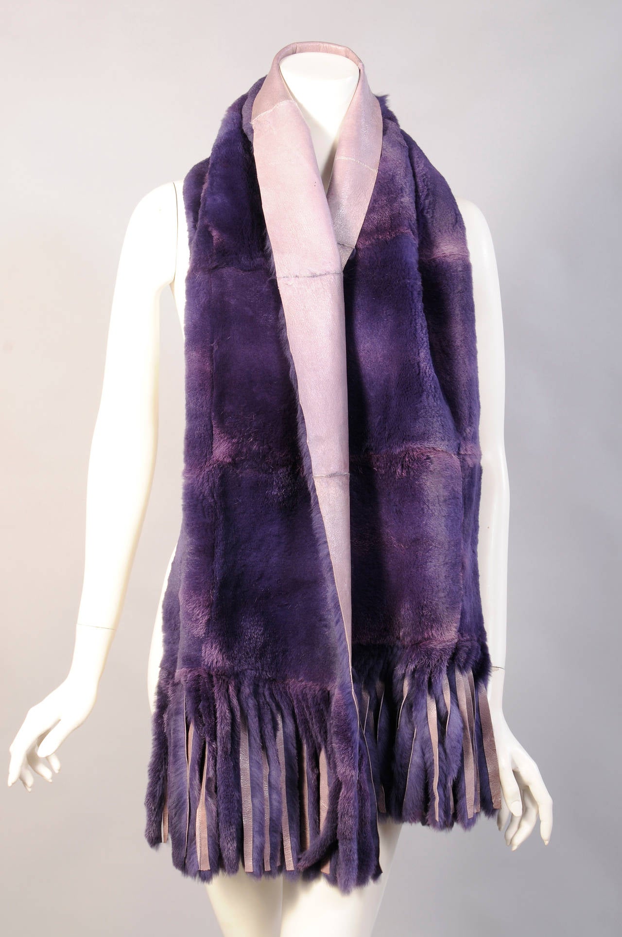Gianfranco Ferre Purple Shearling Wrap In Excellent Condition In New Hope, PA