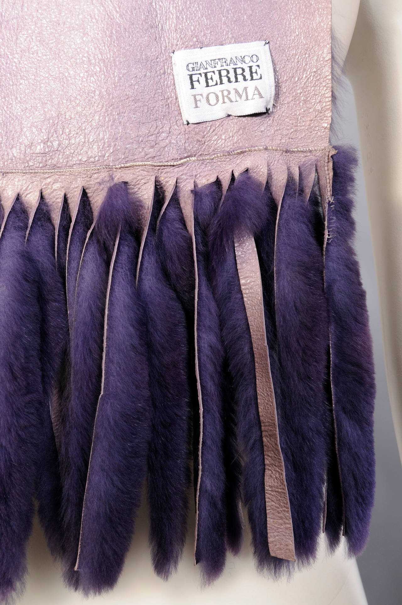Women's Gianfranco Ferre Purple Shearling Wrap