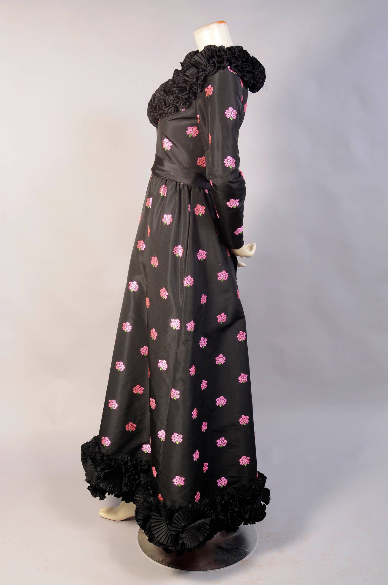 Black 1972 Yves Saint Laurent Numbered Haute Couture Gown, Museum de-accession