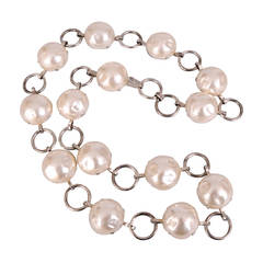 1970's Jean Patou Pearl Link Belt 8