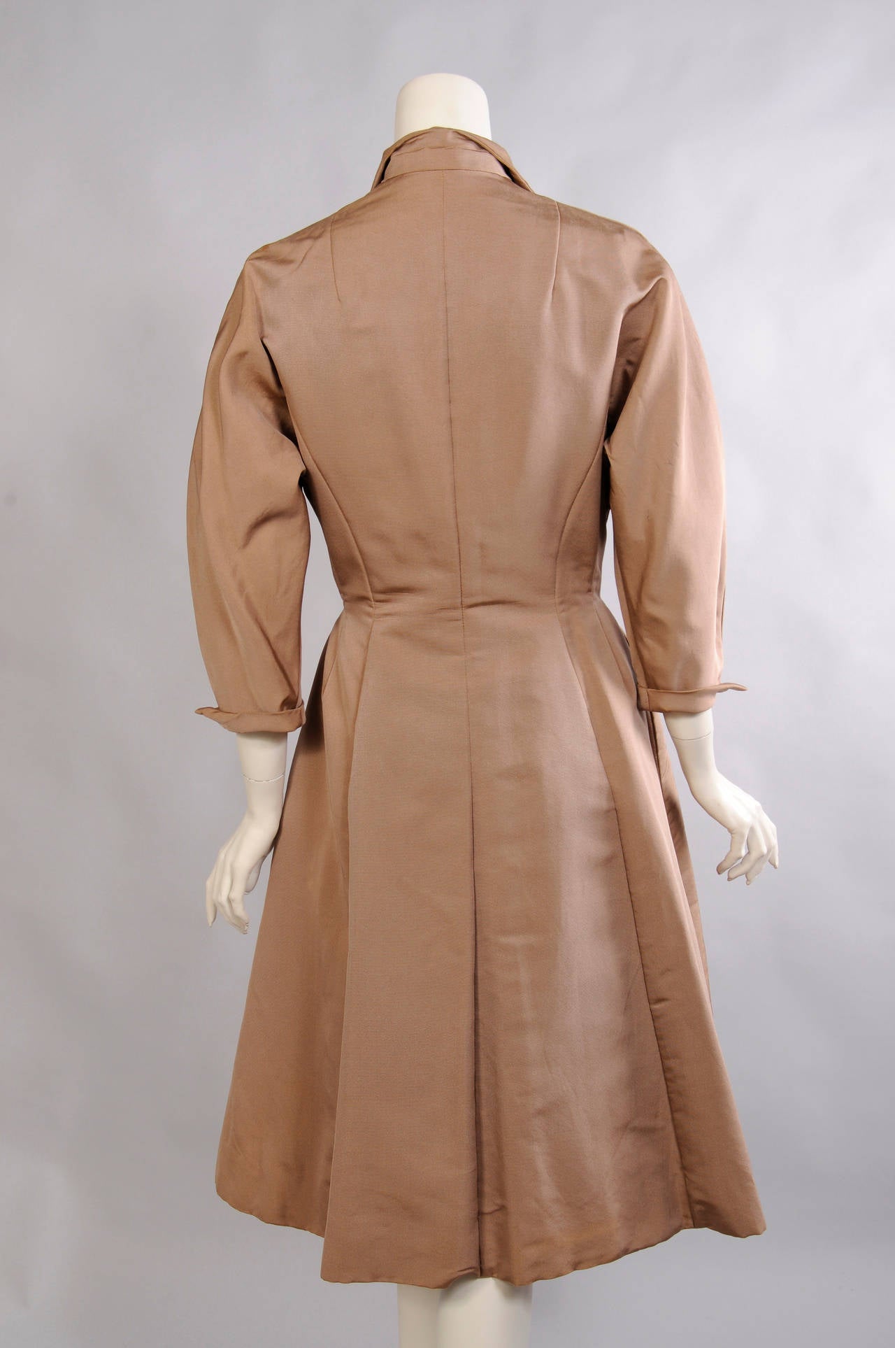 Jean Desses American Collection Silk Faille Coat at 1stDibs