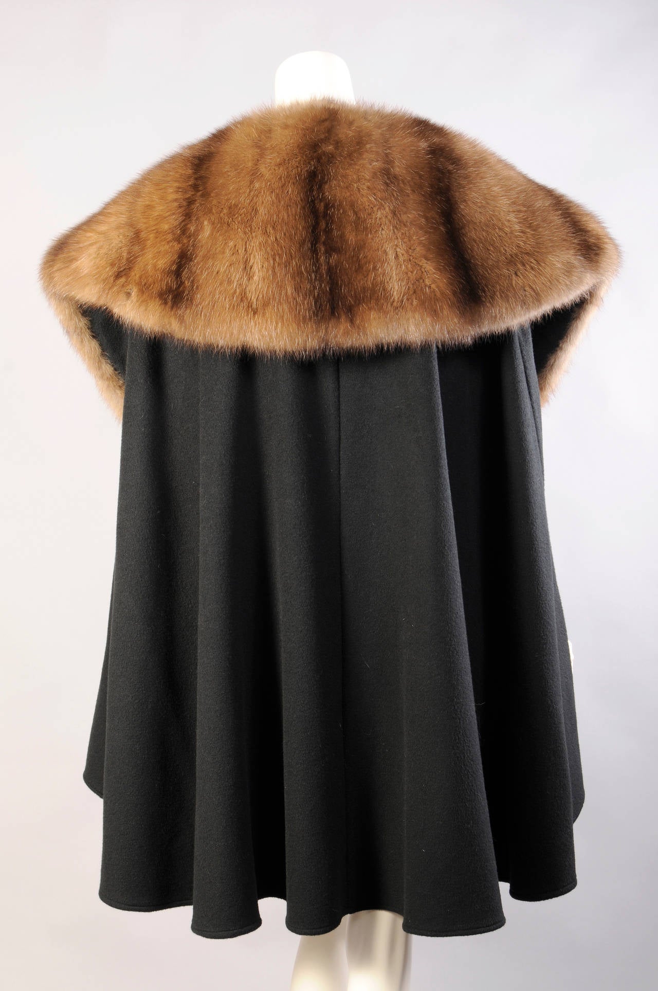 Oversized Russian Sable & Cashmere Cape In Excellent Condition In New Hope, PA