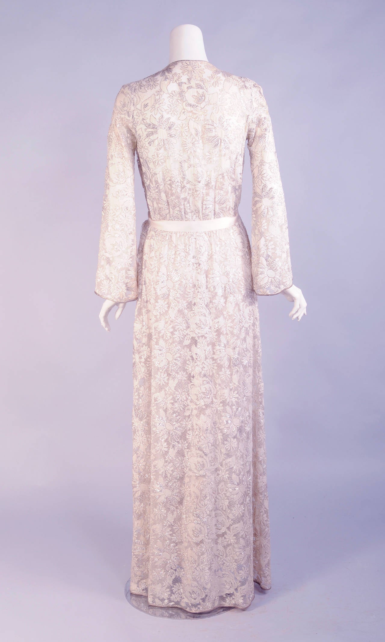 Jean Patou Couture Silver Lace Jumpsuit & Evening Coat, Runway Worn 2