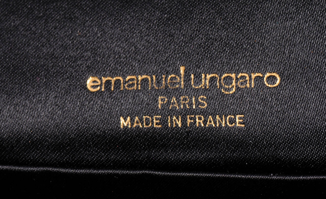 Emanuel Ungaro Embroidered Suede Evening Bag In Excellent Condition In New Hope, PA
