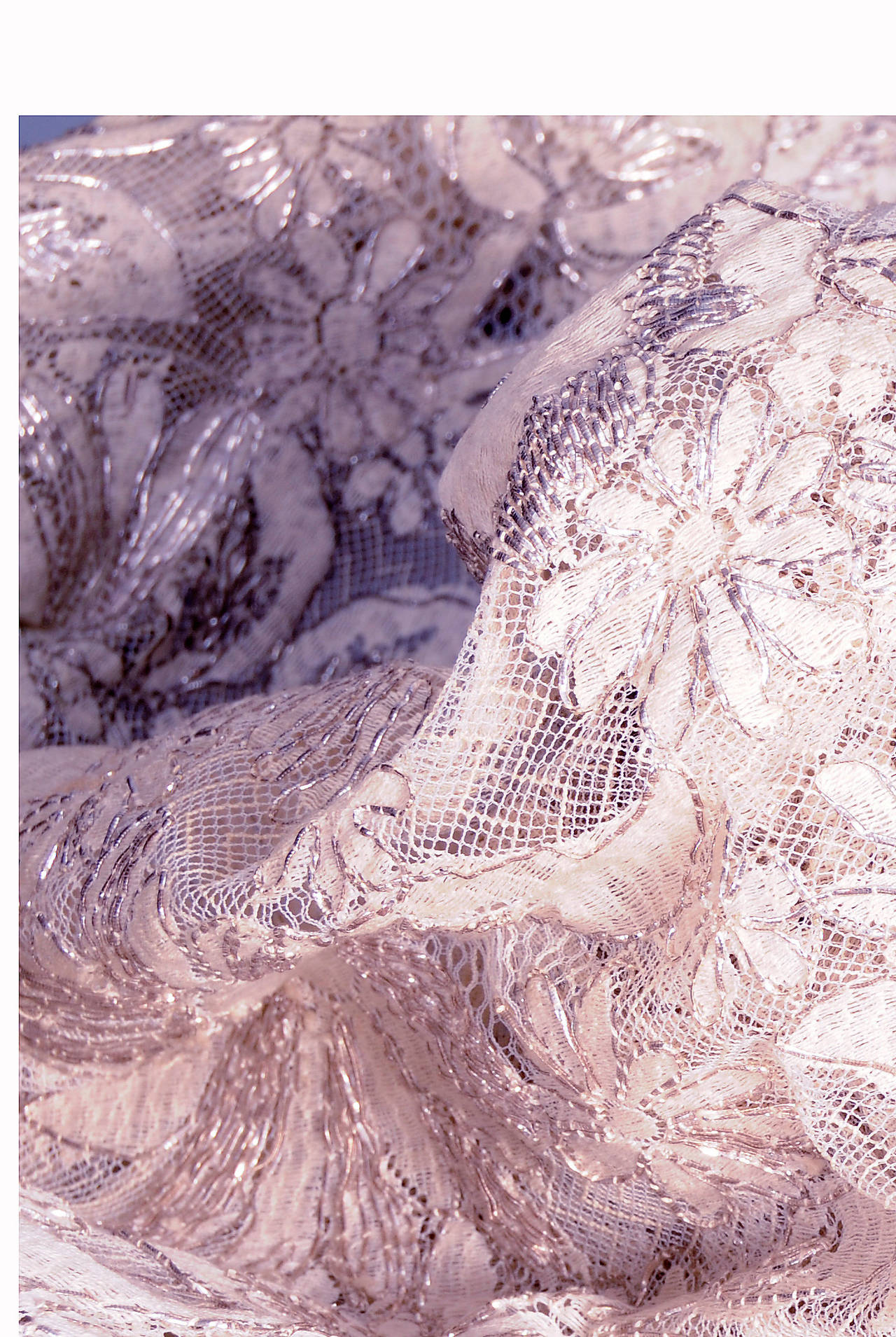 Jean Patou Couture Silver Lace Jumpsuit & Evening Coat, Runway Worn 6