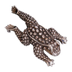 Boucle de grenouille en argent sterling Kieselstein-Cord sur ceinture en cuir noir