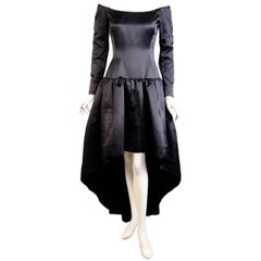 Givenchy Haute Couture Black Satin Evening Dress