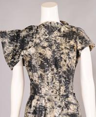 1950's Dior Haute Couture Sculptural Watered Silk Cocktail Dress