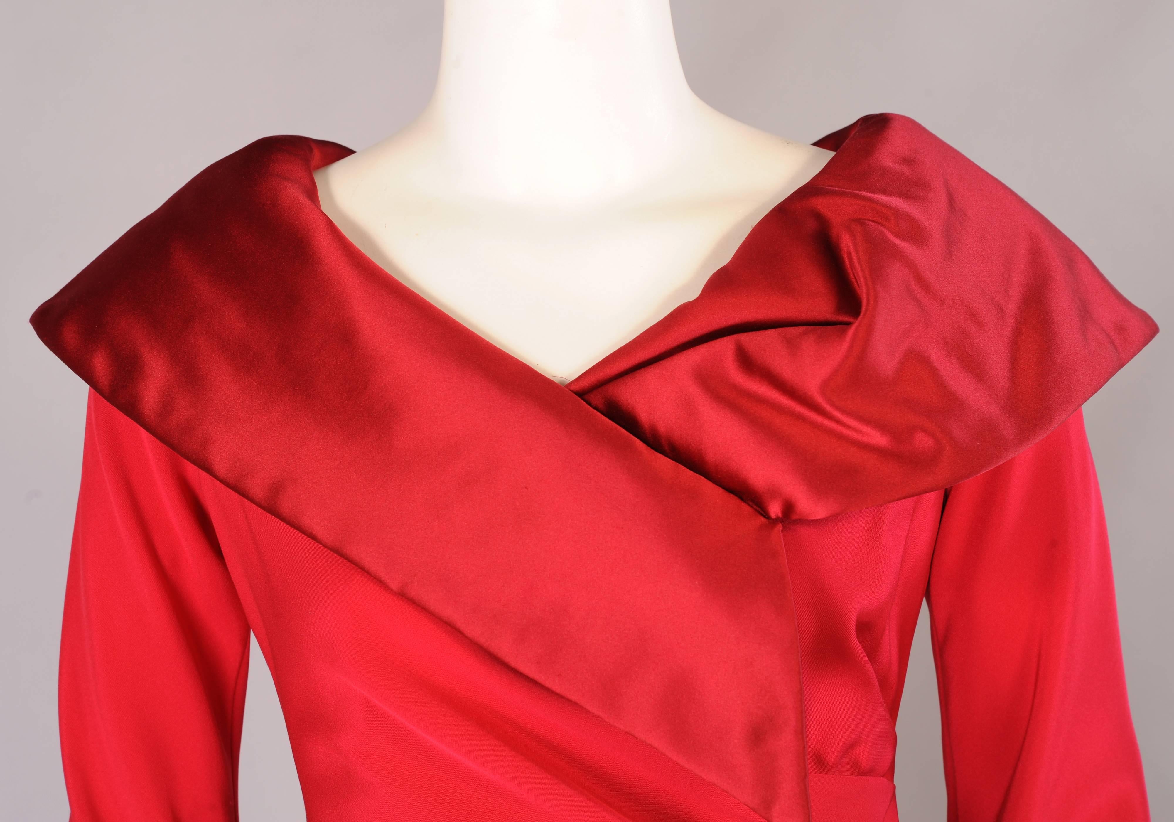 Christian Lacroix Numbered Haute Couture Red Satin & Silk Dress 1