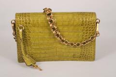 Prada Olive Green Alligator Bag or Clutch