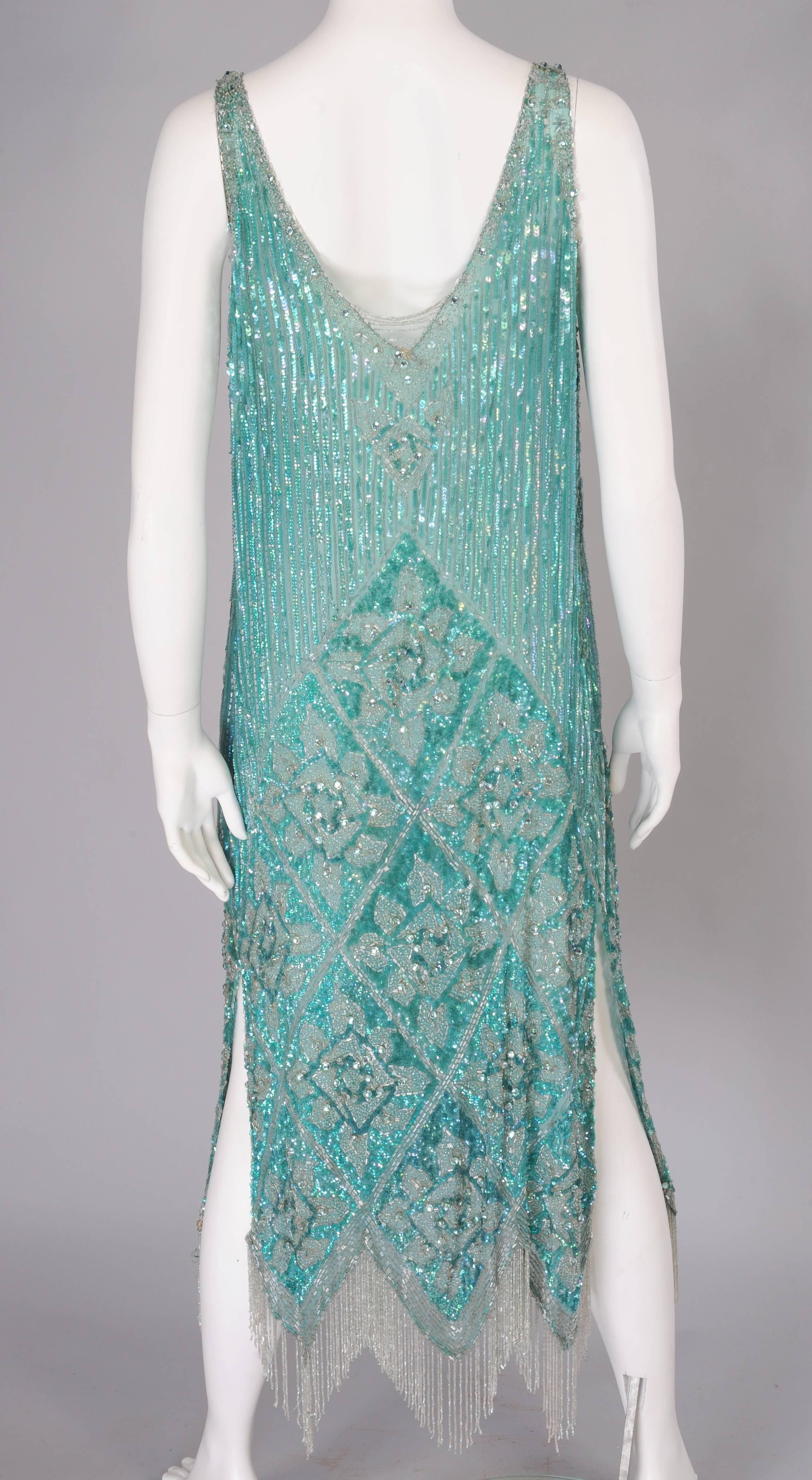 1920's French Beaded Flapper Dress & Rare Matching Headpiece 5