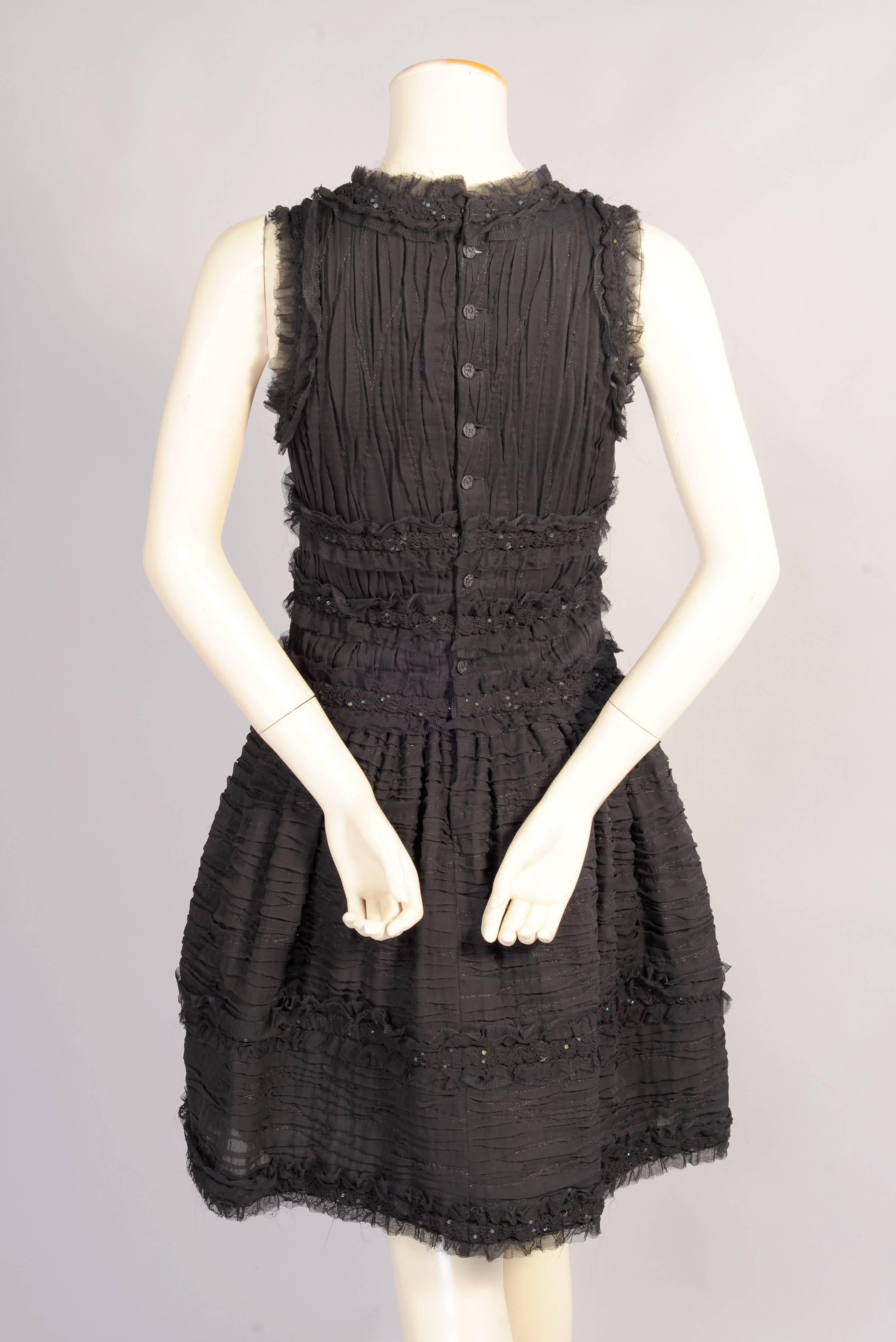 Chanel Pleated Silk Dress with Beadwork 1
