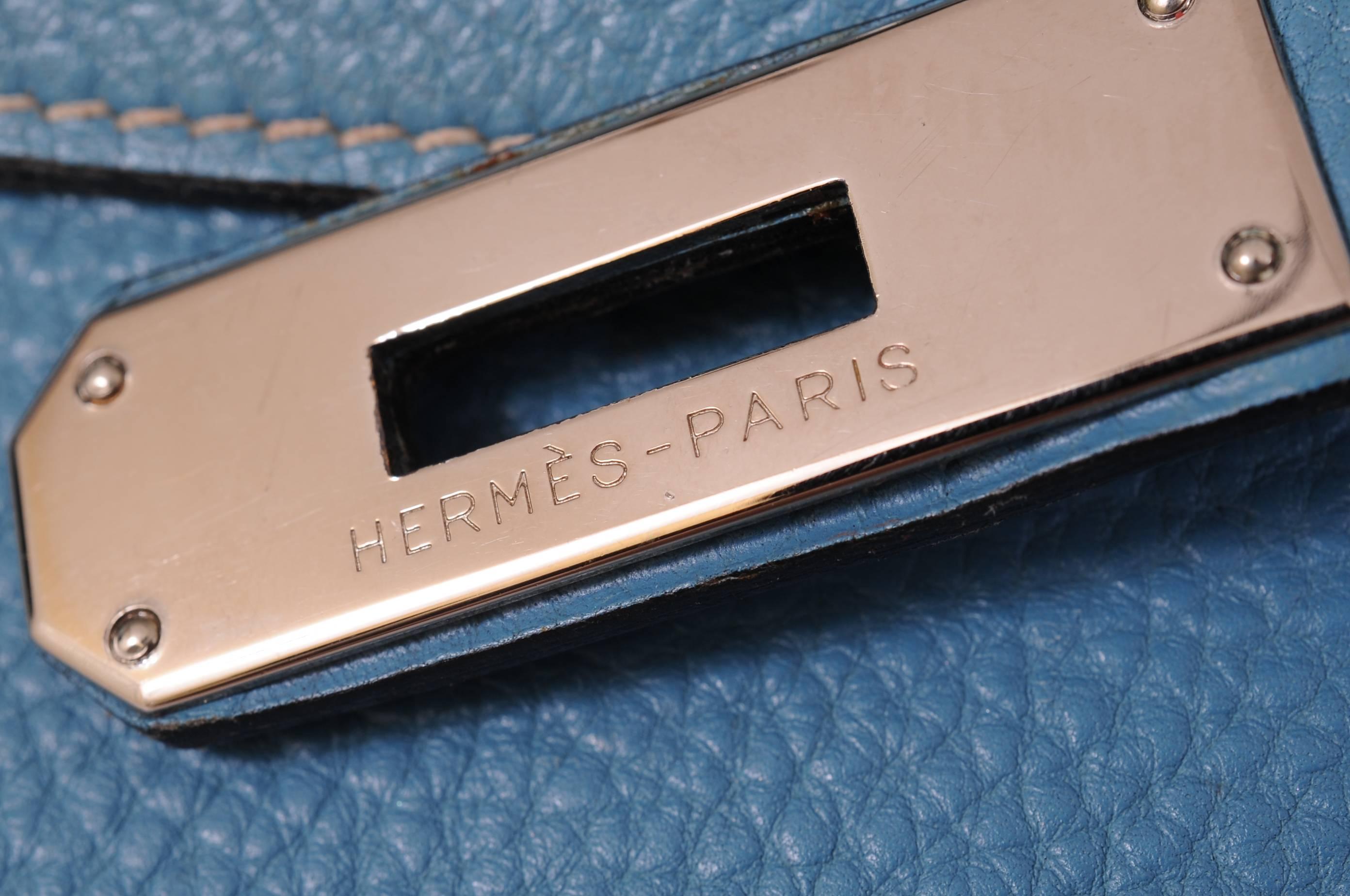 Hermes Blue Kelly Bag, 32cm 2