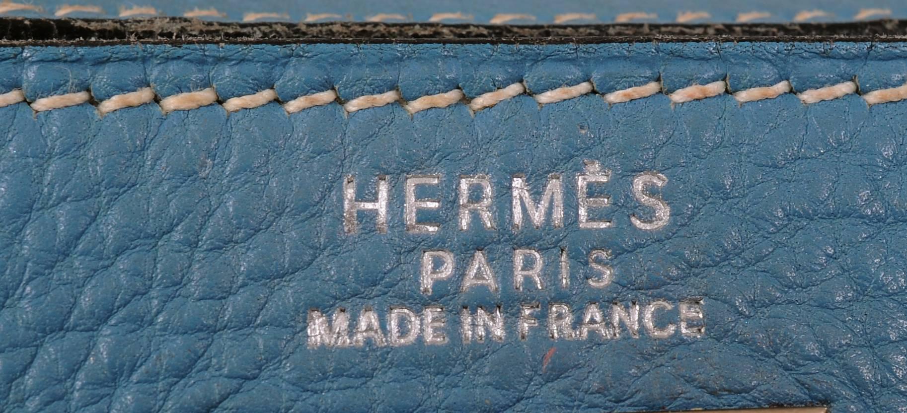 Hermes Blue Kelly Bag, 32cm 3