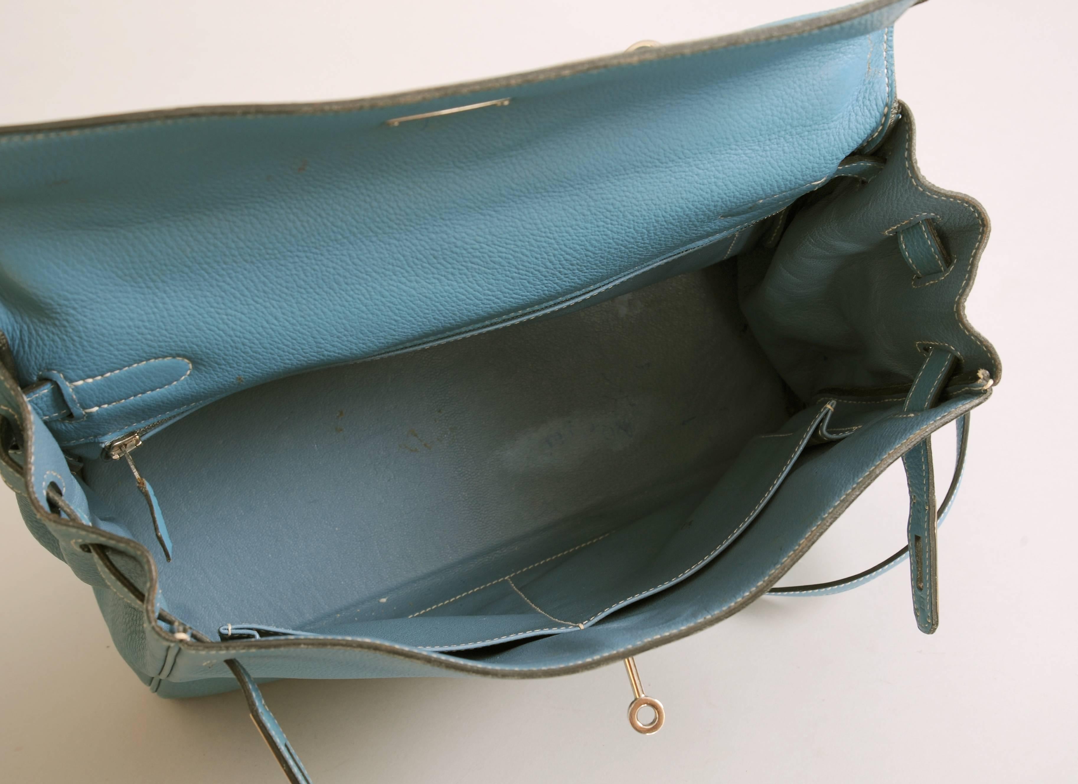 Hermes Blue Kelly Bag, 32cm 1