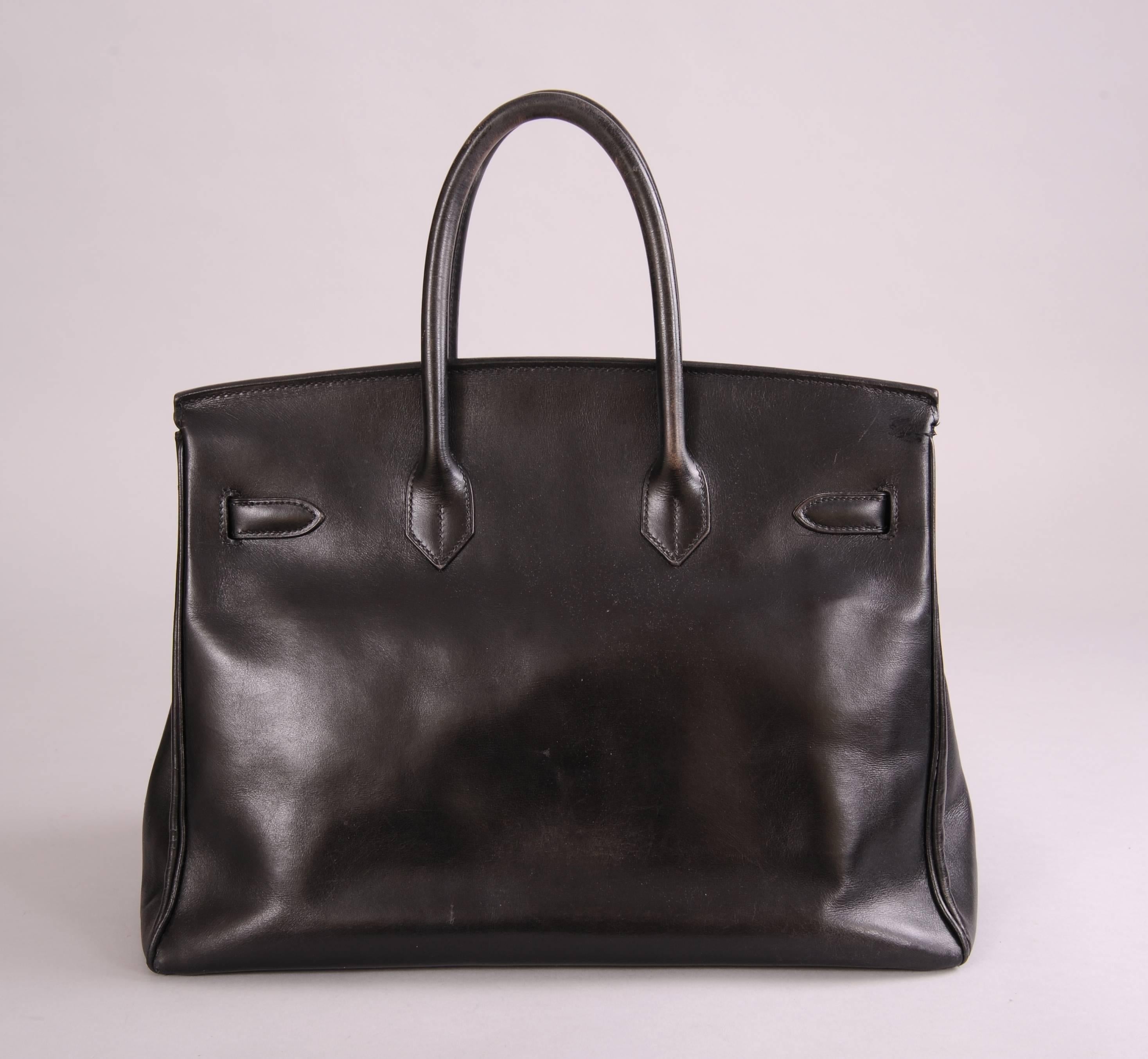 Hermes Black Birkin Bag, 35 cm In Excellent Condition In New Hope, PA