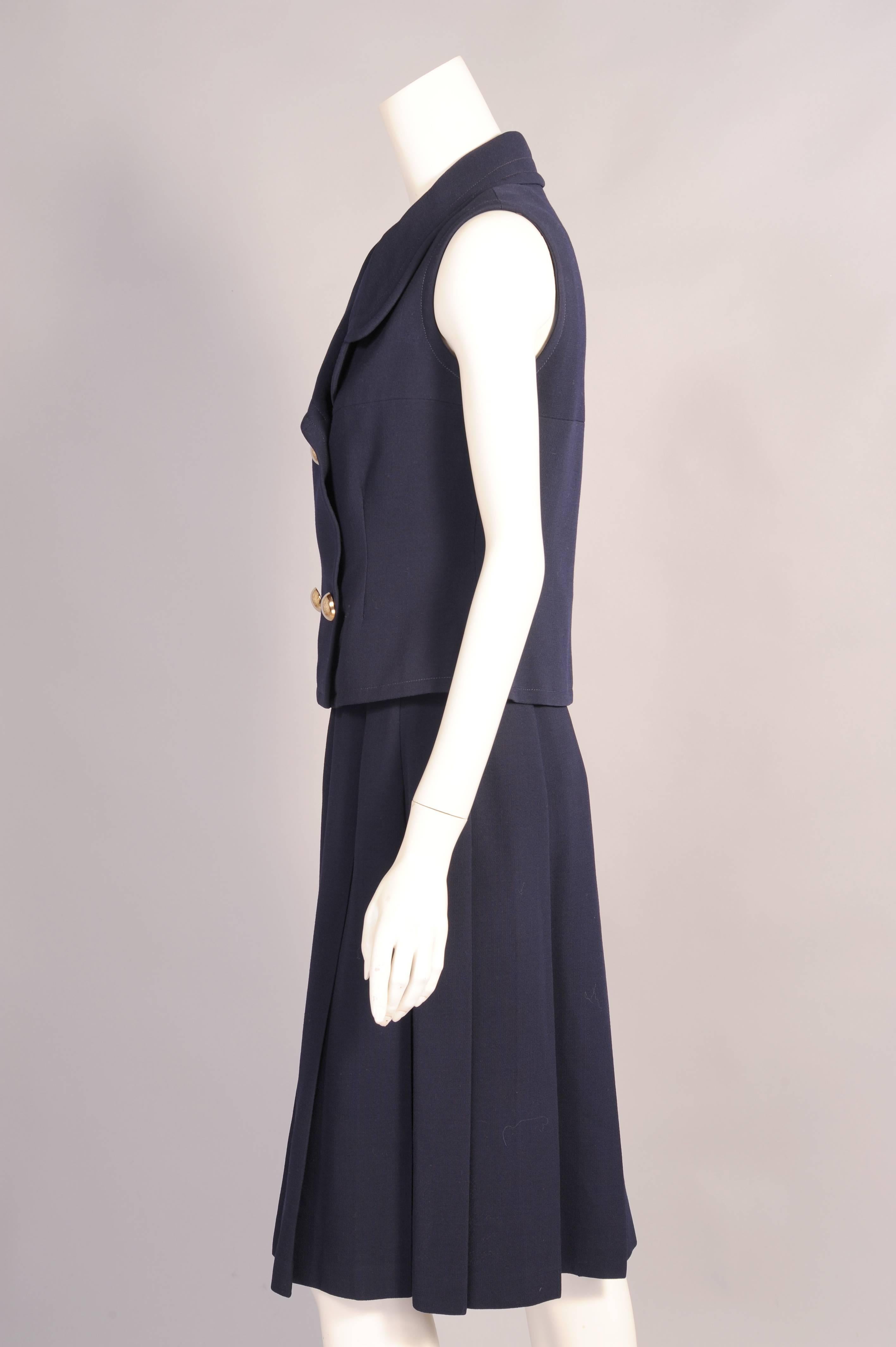 1960's Pierre Cardin Sleeveless Jacket & Skirt Suit In Excellent Condition In New Hope, PA