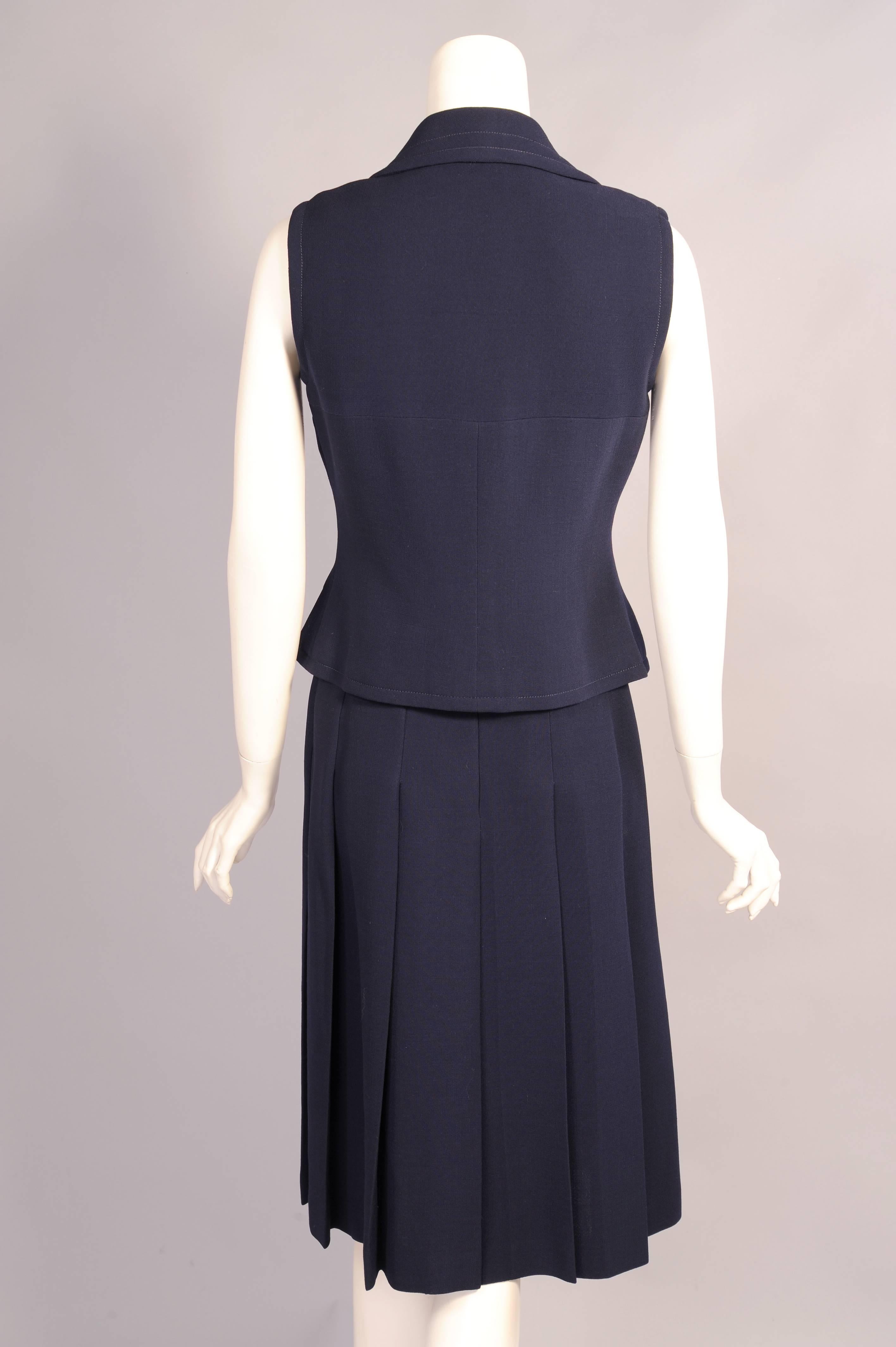 Women's 1960's Pierre Cardin Sleeveless Jacket & Skirt Suit