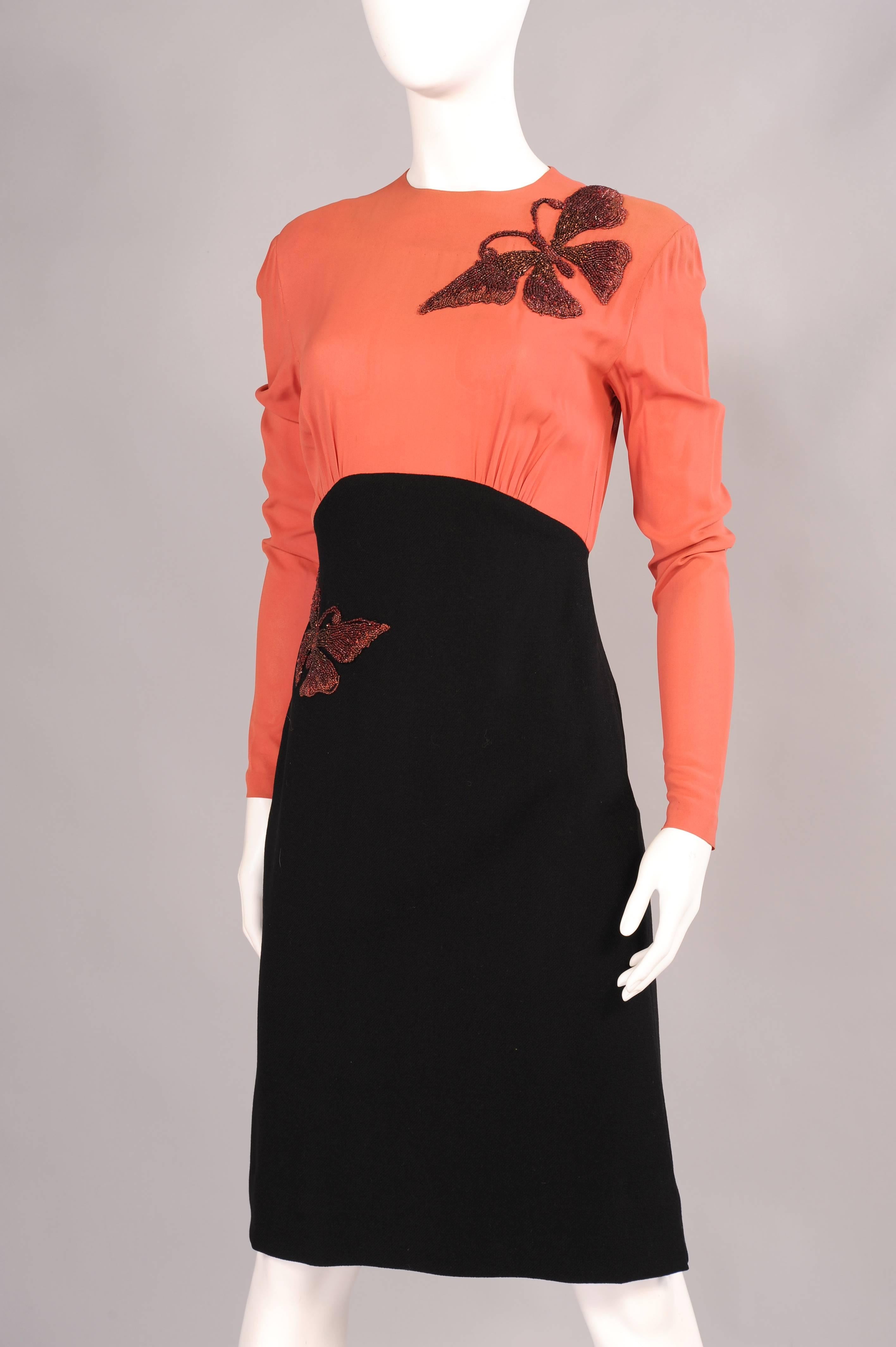 1940's Eisenberg Originals Butterfly Beaded Coat & Dress 1