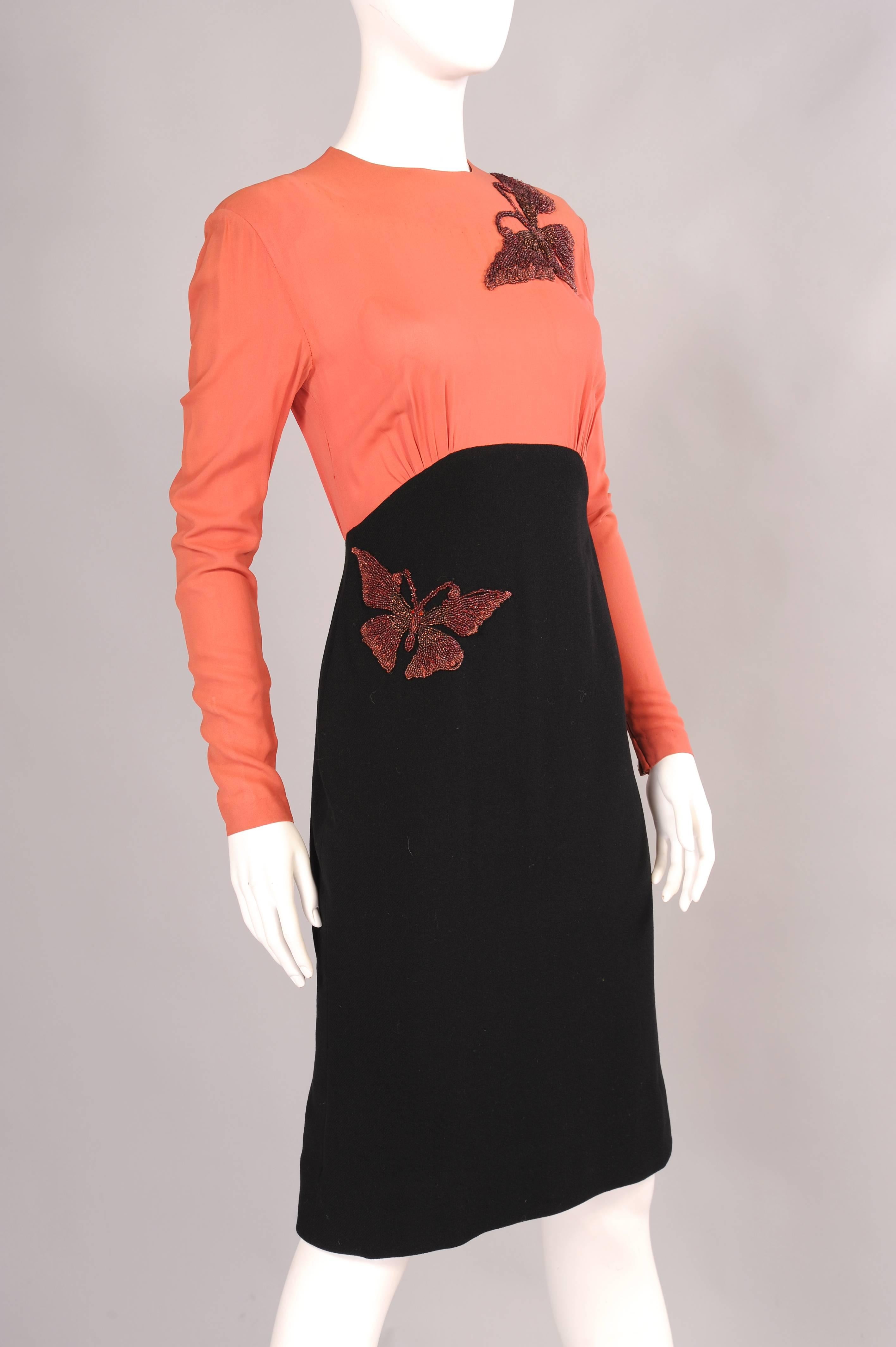 1940's Eisenberg Originals Butterfly Beaded Coat & Dress 2